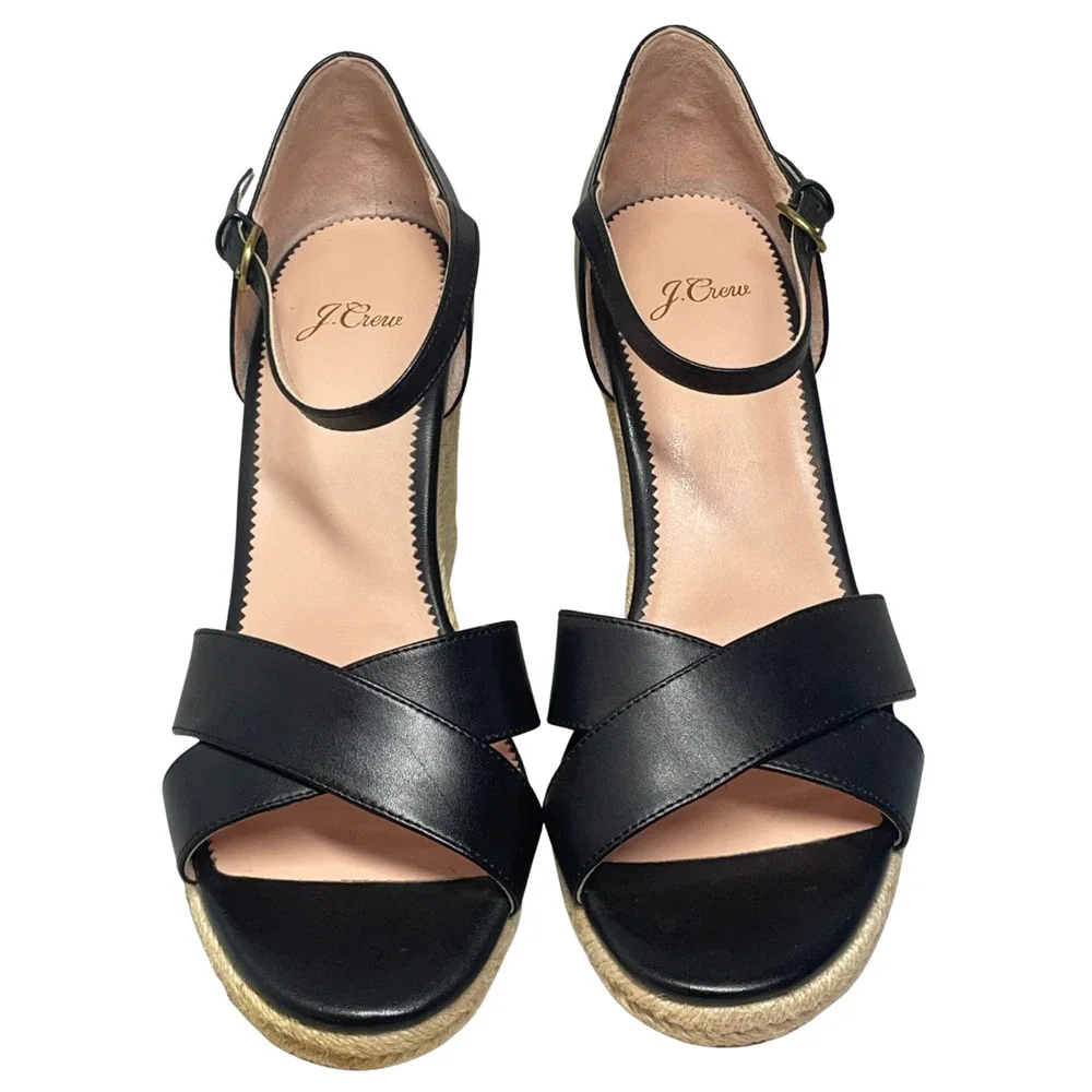 J Crew Sz 10 Jute Espadrille Wedge Sandals 4
